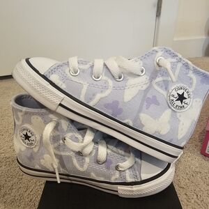 NEW- Converse Kids' Lavender Butterfly Sneakers